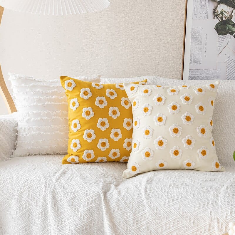 Kussenhoes Boho Stijl met Daisy Motief 2