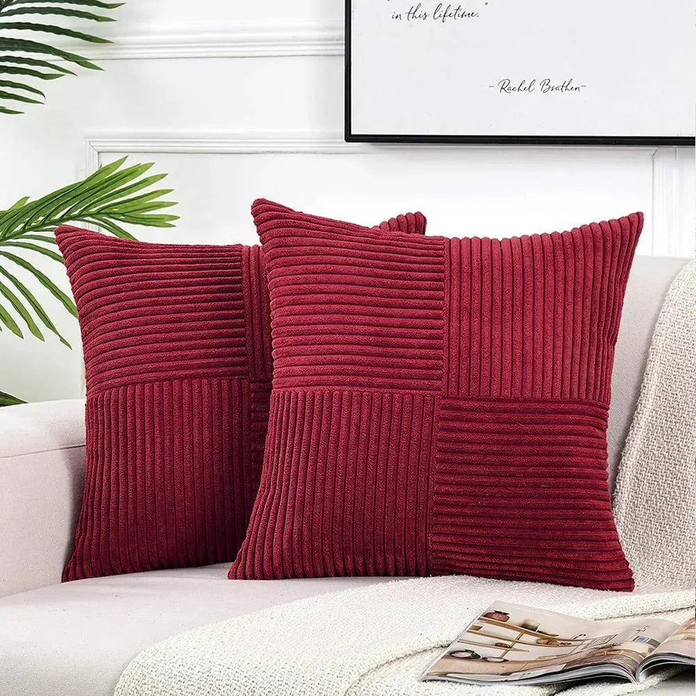 Kussenhoezen Set van Twee 45x45 Corduroy Textuur voor Kussens op de Bank 10