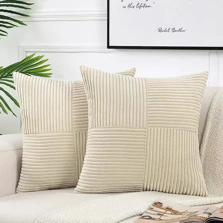 Kussenhoezen Set van Twee 45x45 Corduroy Textuur voor Kussens op de Bank 4