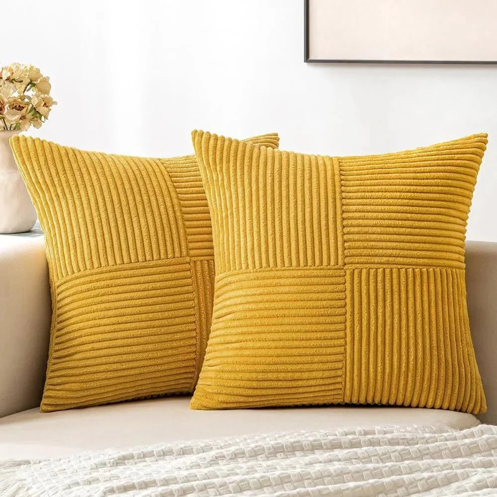 Kussenhoezen Set van Twee 45x45 Corduroy Textuur voor Kussens op de Bank 5