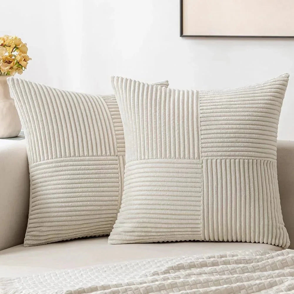 Kussenhoezen Set van Twee 45x45 Corduroy Textuur voor Kussens op de Bank 9