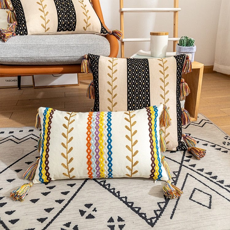 Kussensloop met Franjes en Boho-Textuur 7