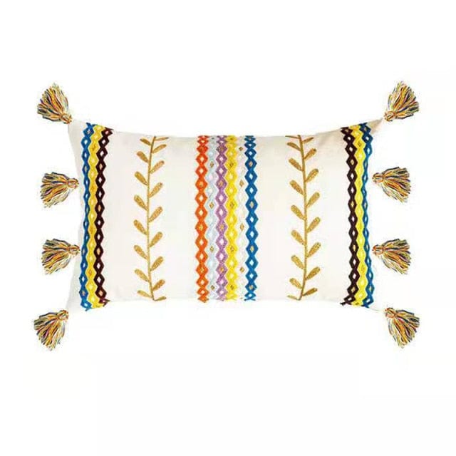 Kussensloop met Franjes en Boho-Textuur 9