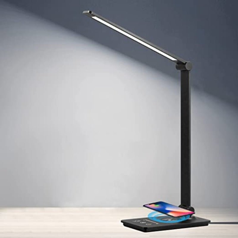 LED Bureaulamp met Draadloos Opladen en Instelbare Helderheid 0
