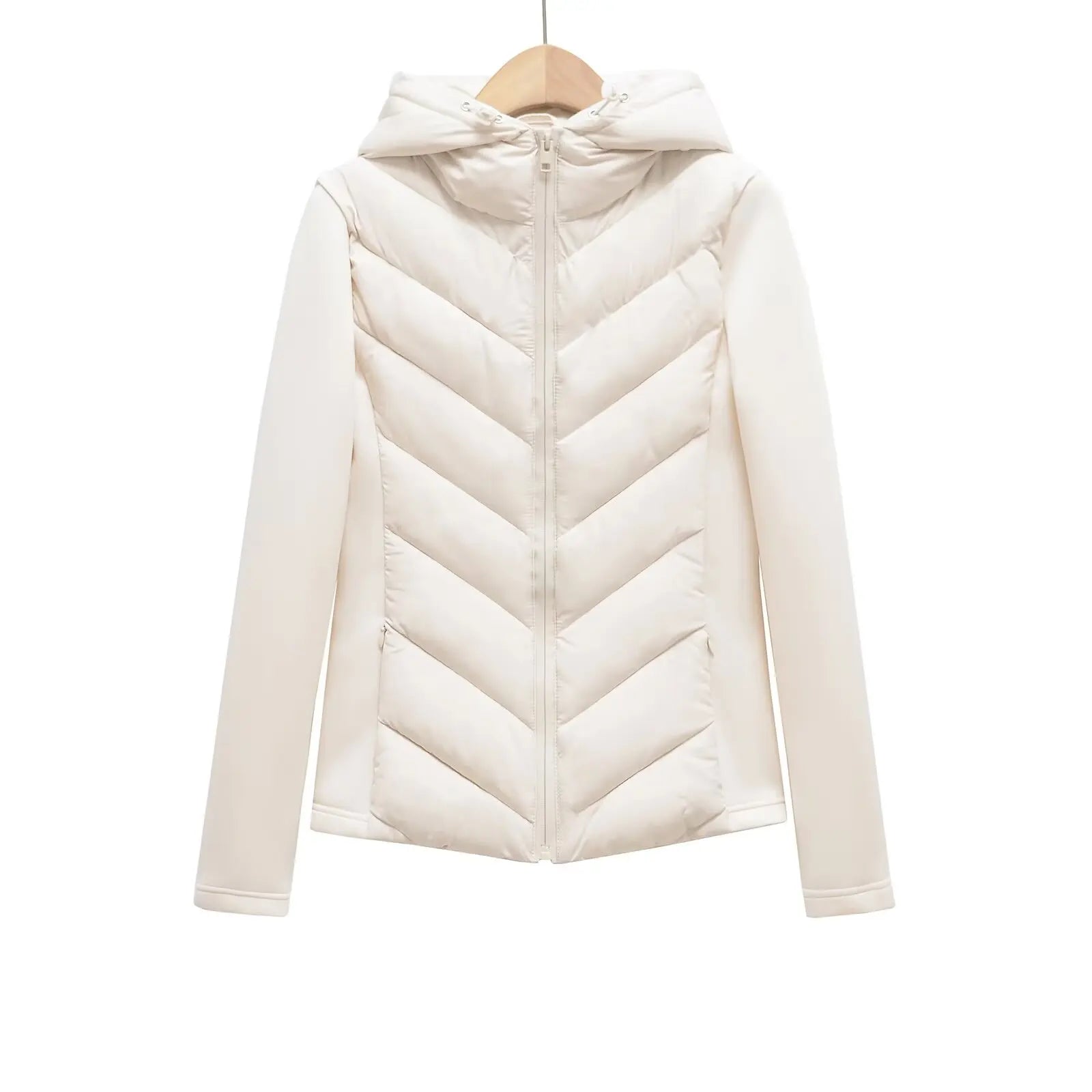 Lange Dames Jas Gewatteerd met Capuchon voor Winter 1