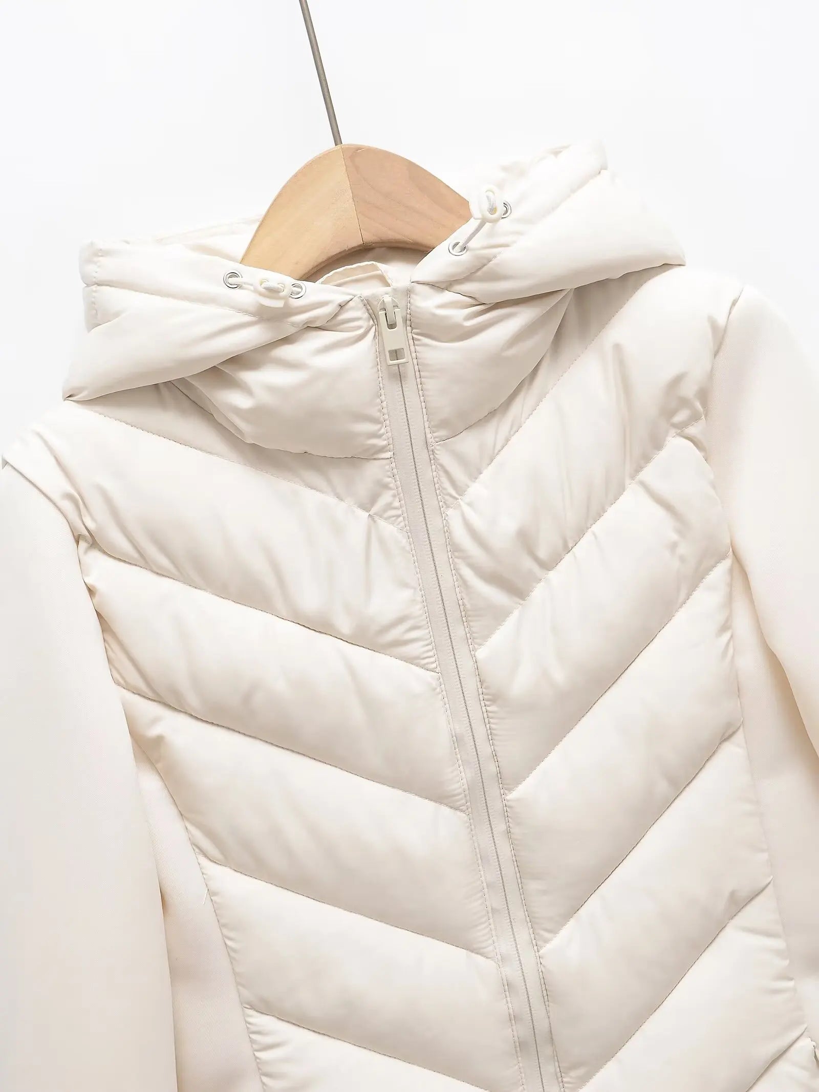 Lange Dames Jas Gewatteerd met Capuchon voor Winter 2