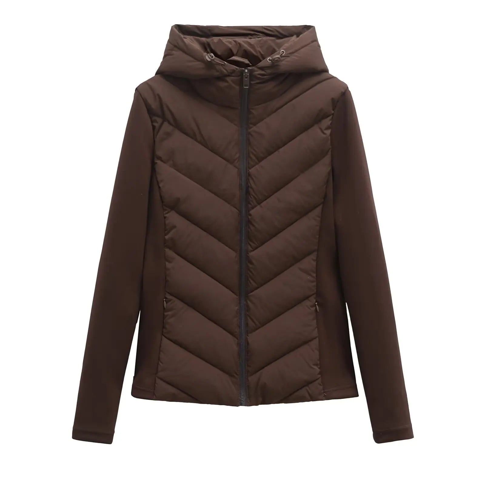 Lange Dames Jas Gewatteerd met Capuchon voor Winter 8