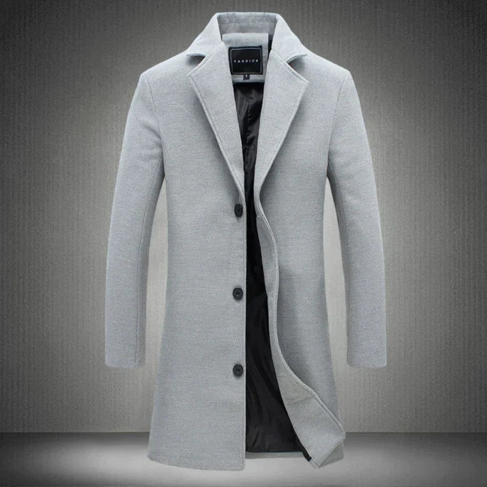Lange Heren Jas Winter Stijlvol en Comfortabel Wolmix 2