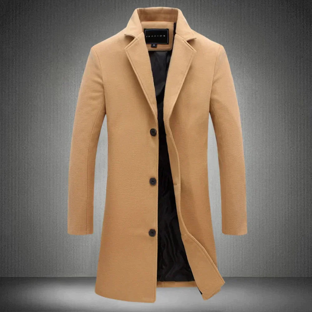 Lange Heren Jas Winter Stijlvol en Comfortabel Wolmix 3