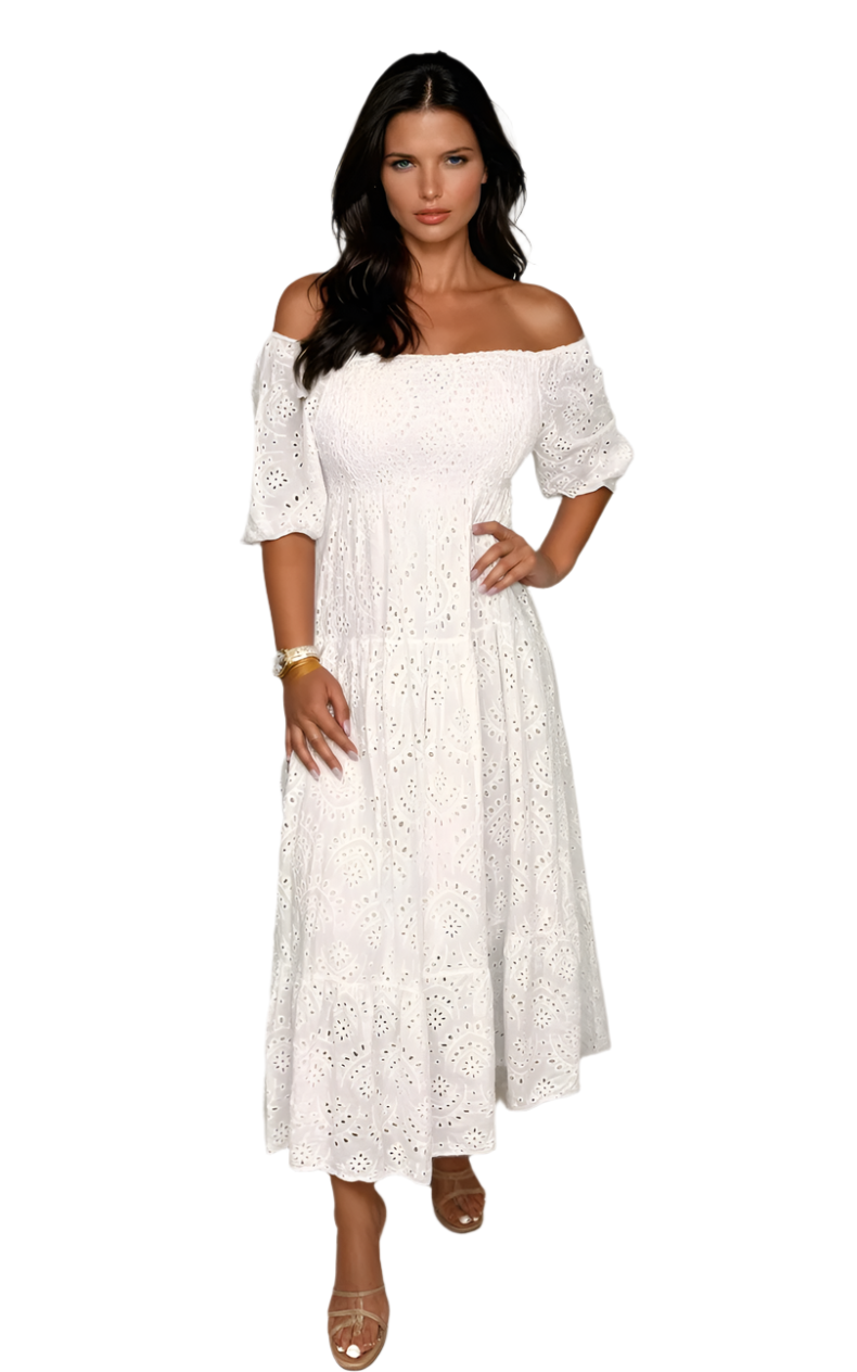 Lange Kanten Jurk Dames Elegante Stijl 0