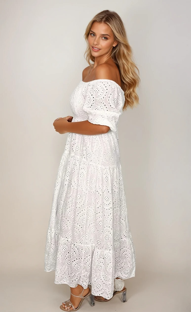 Lange Kanten Jurk Dames Elegante Stijl 2