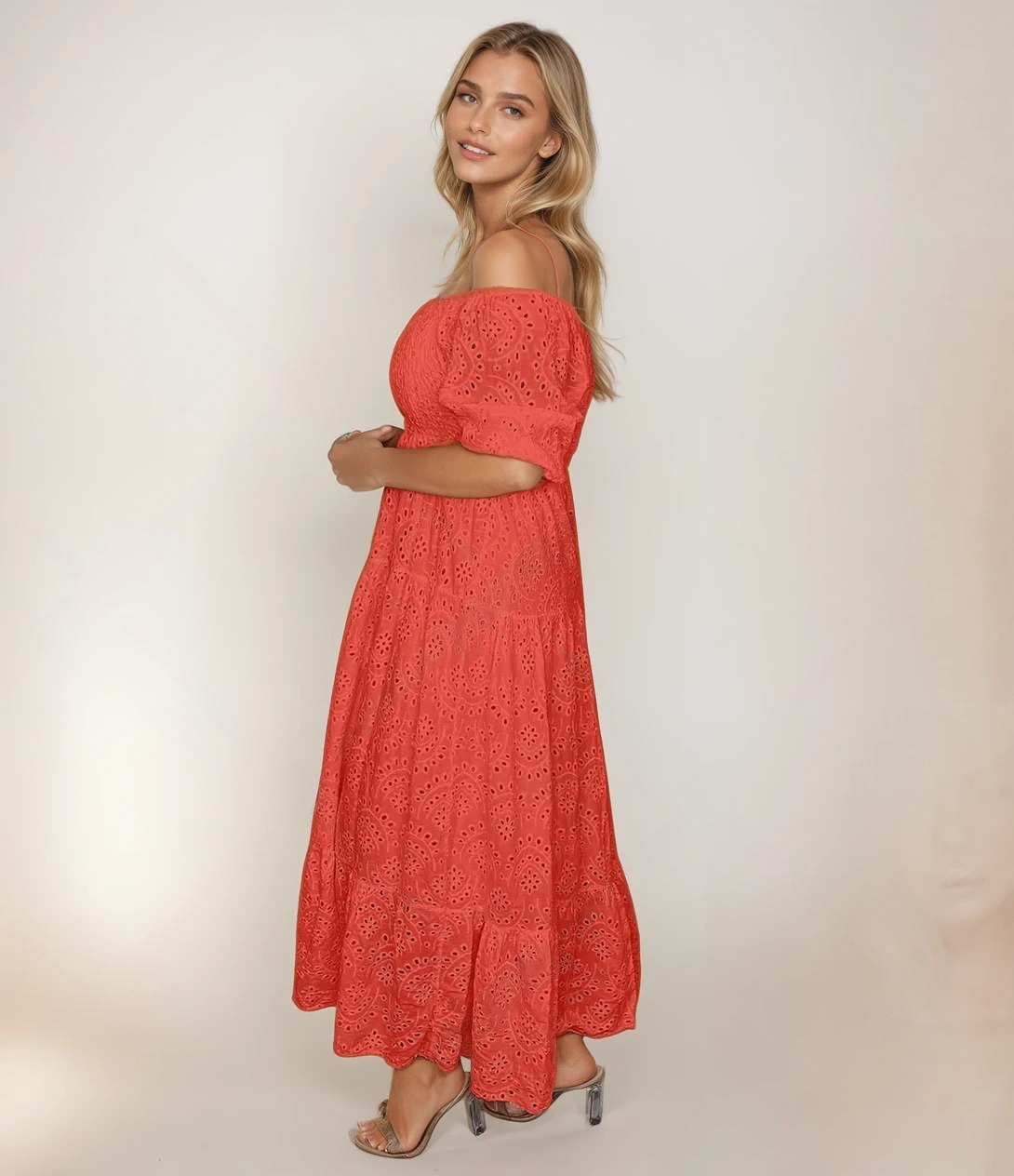 Lange Kanten Jurk Dames Elegante Stijl 4