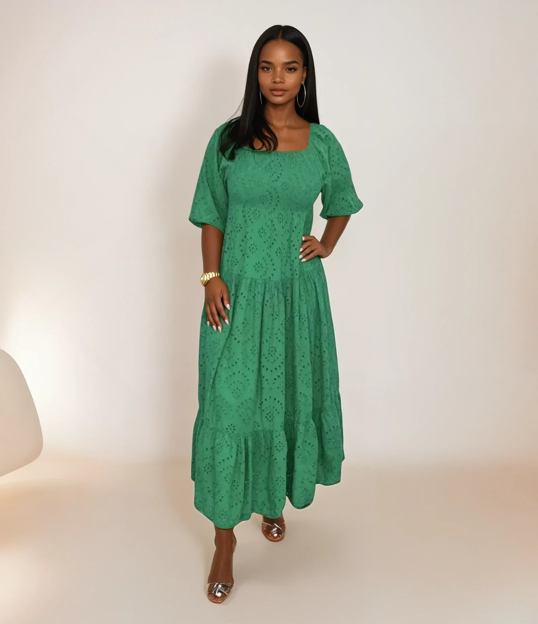 Lange Kanten Jurk Dames Elegante Stijl 5
