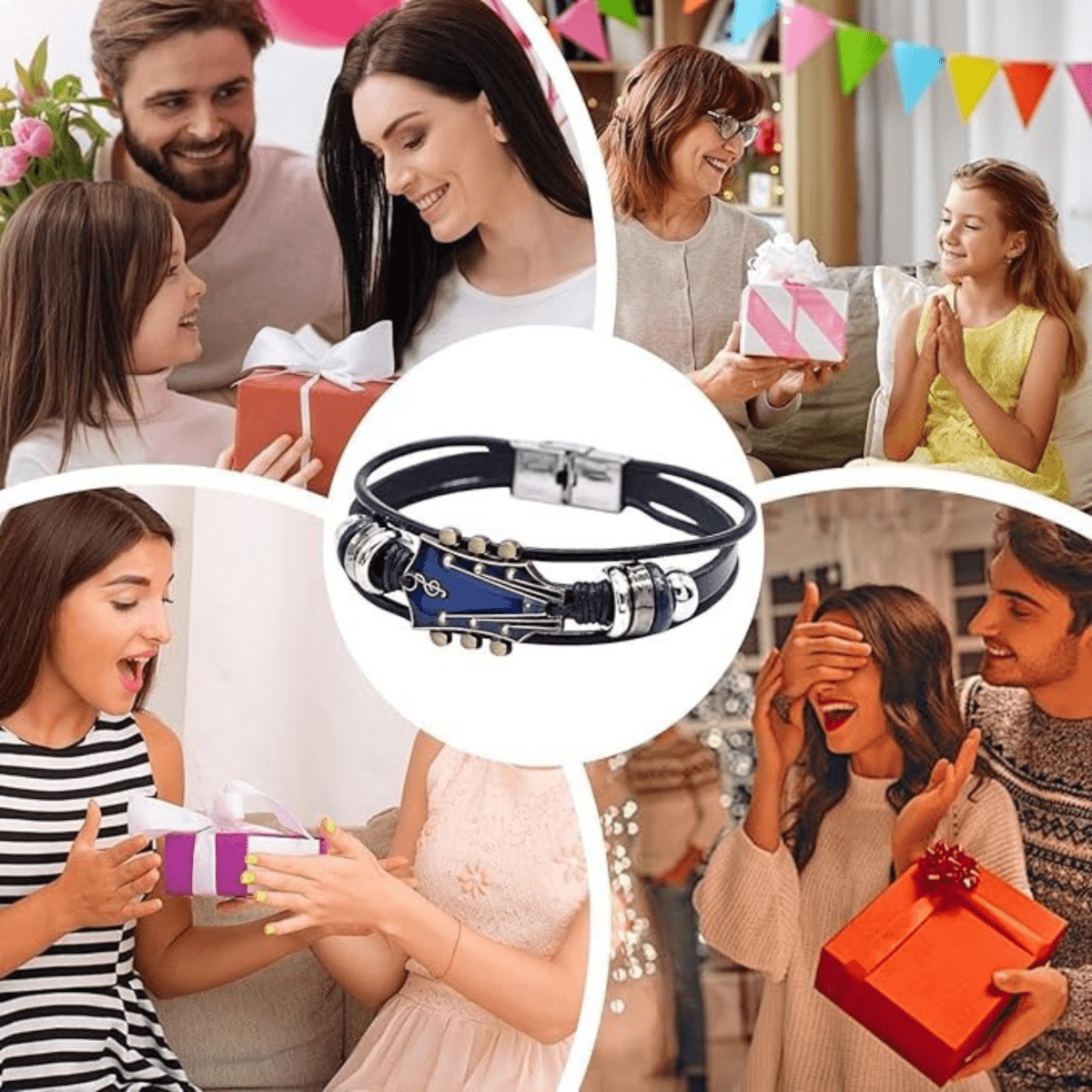 Leren Armband Man Gitaar Ontwerp Verstelbaar 8