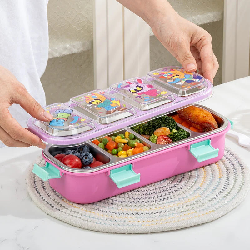 Lunchbox met meerdere compartimenten en haaienthema voor kinderen 1