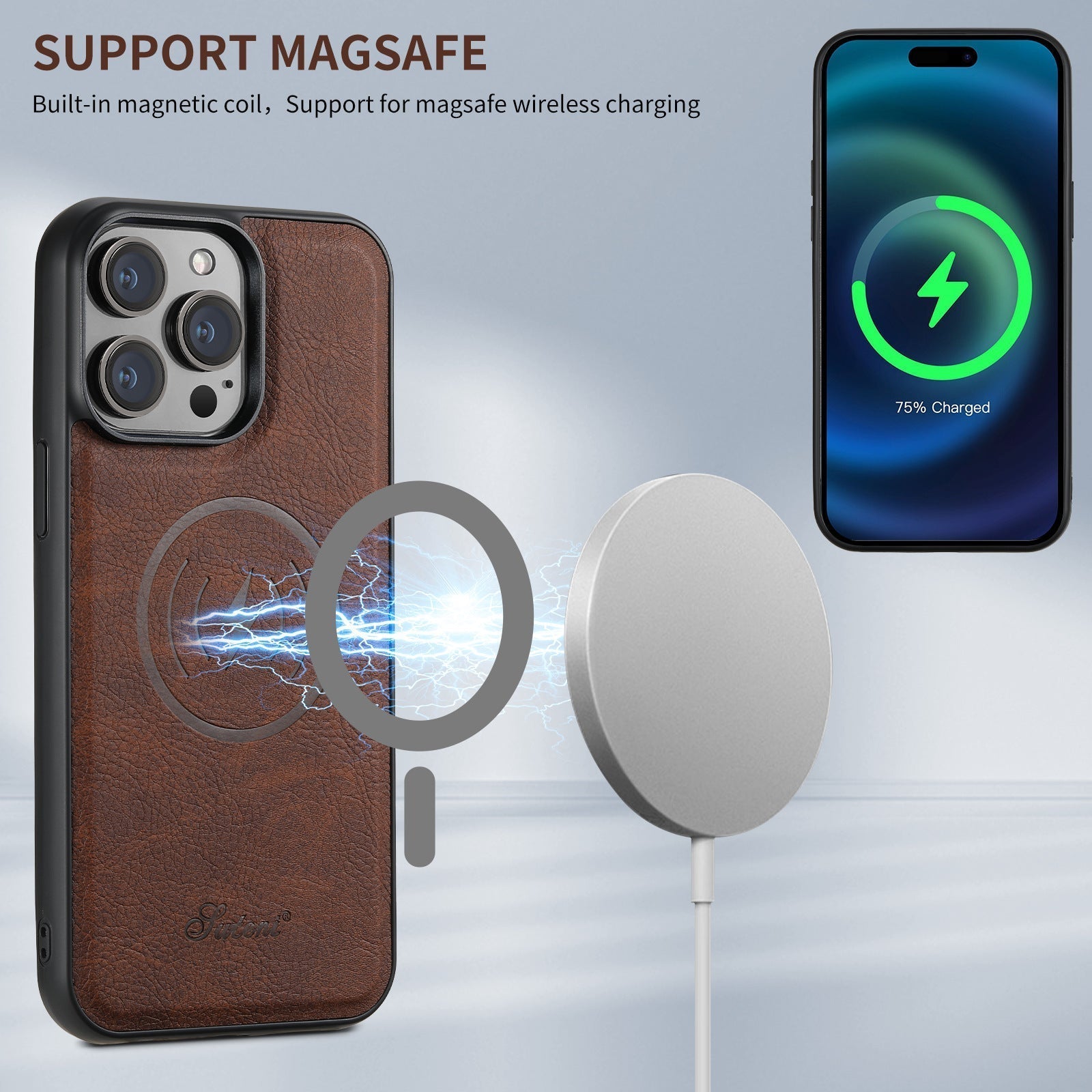 Luxe Telefoonhoes met Kaarthouder en Magnetische Standaard 5