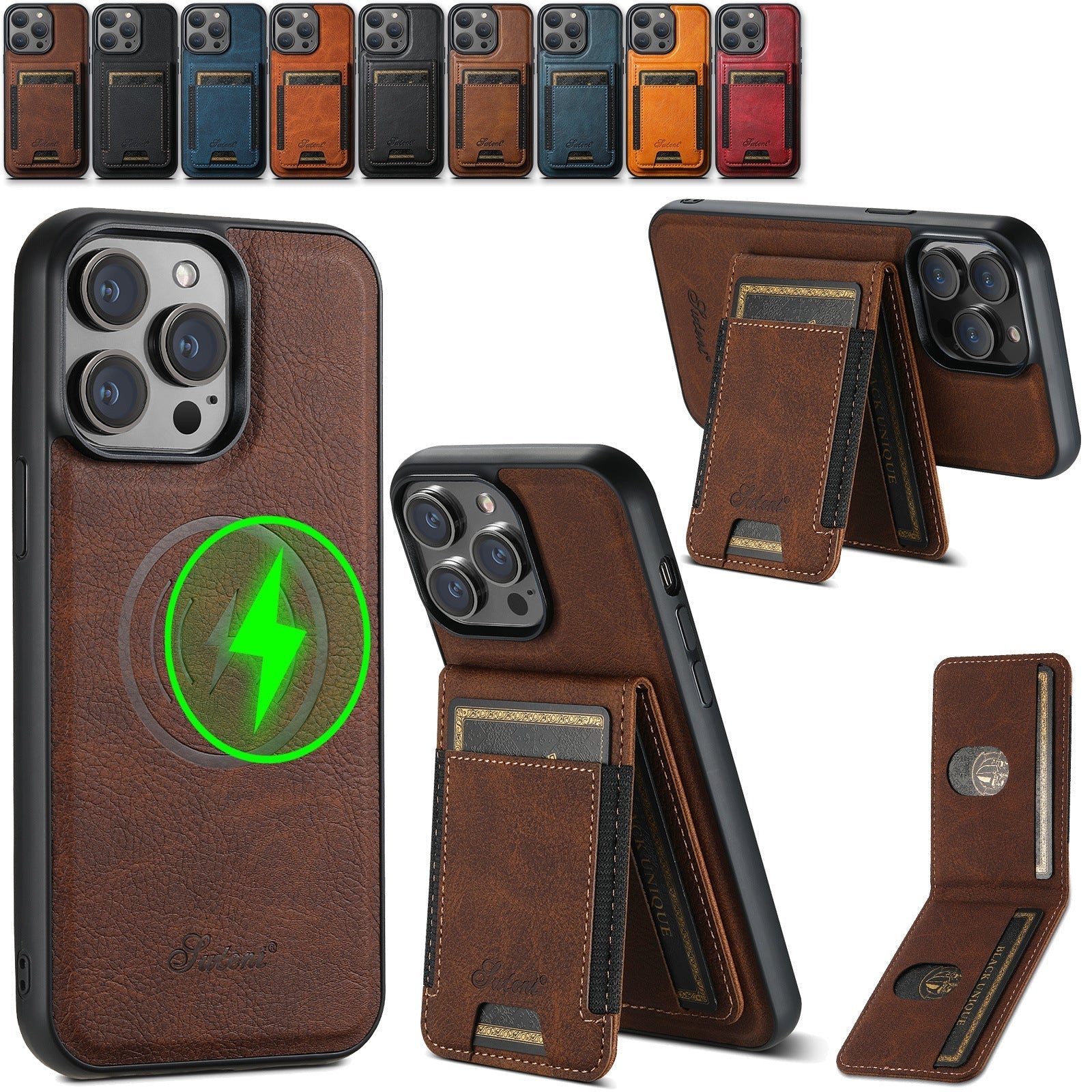 Luxe Telefoonhoes met Kaarthouder en Magnetische Standaard 7