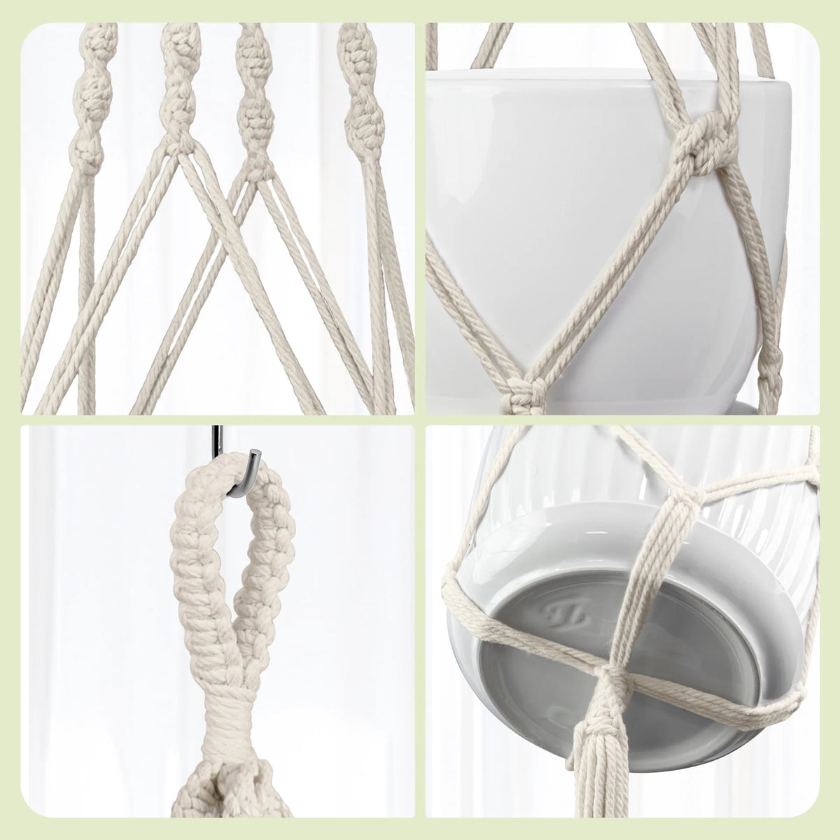 Macramé Plantenhanger Handgemaakt voor Binnen en Buiten 2