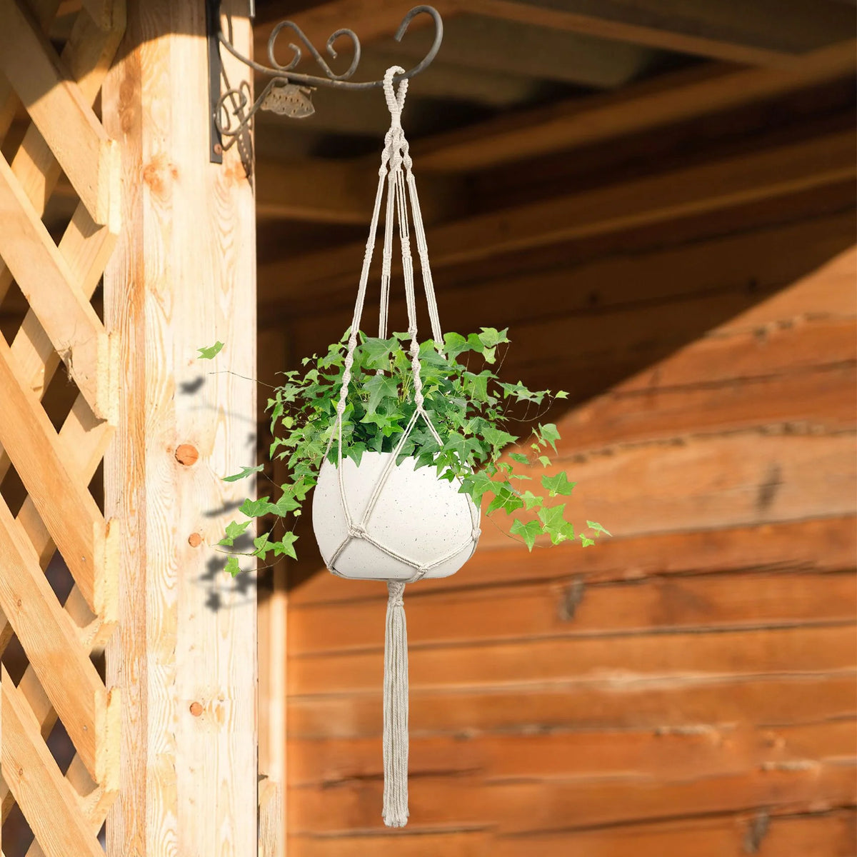 Macramé Plantenhanger Handgemaakt voor Binnen en Buiten 3