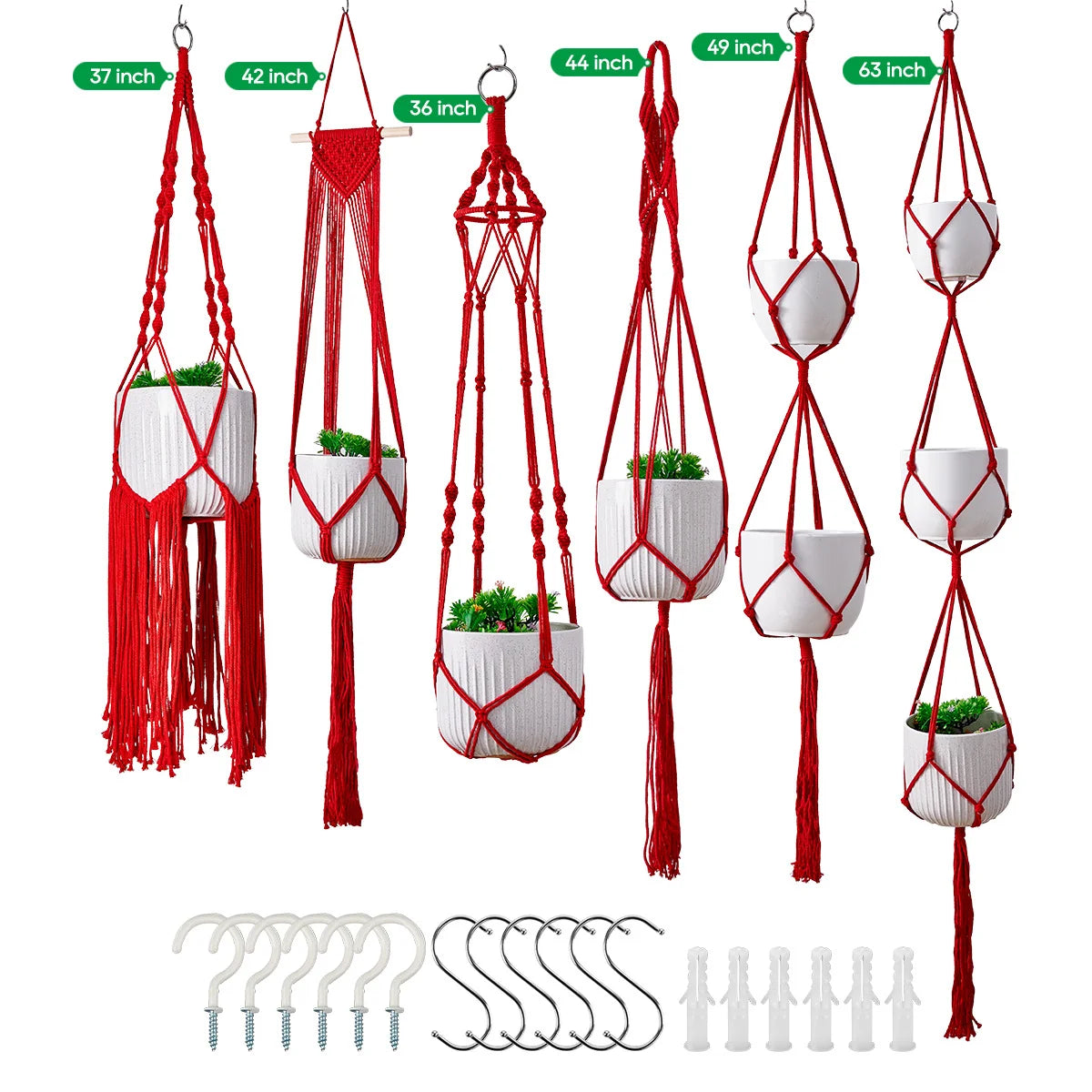 Macramé Plantenhanger Set Bohemian Stijl 0