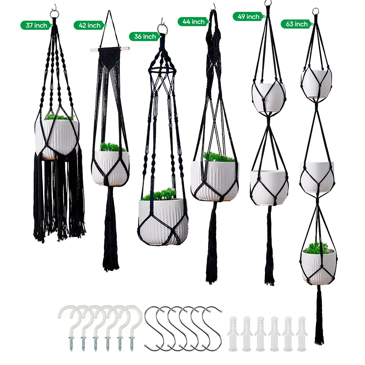 Macramé Plantenhanger Set Bohemian Stijl 2