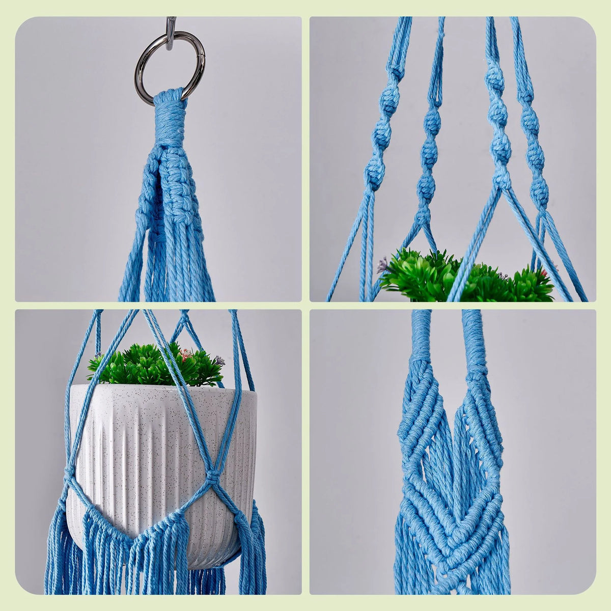 Macramé Plantenhanger Set Bohemian Stijl 4