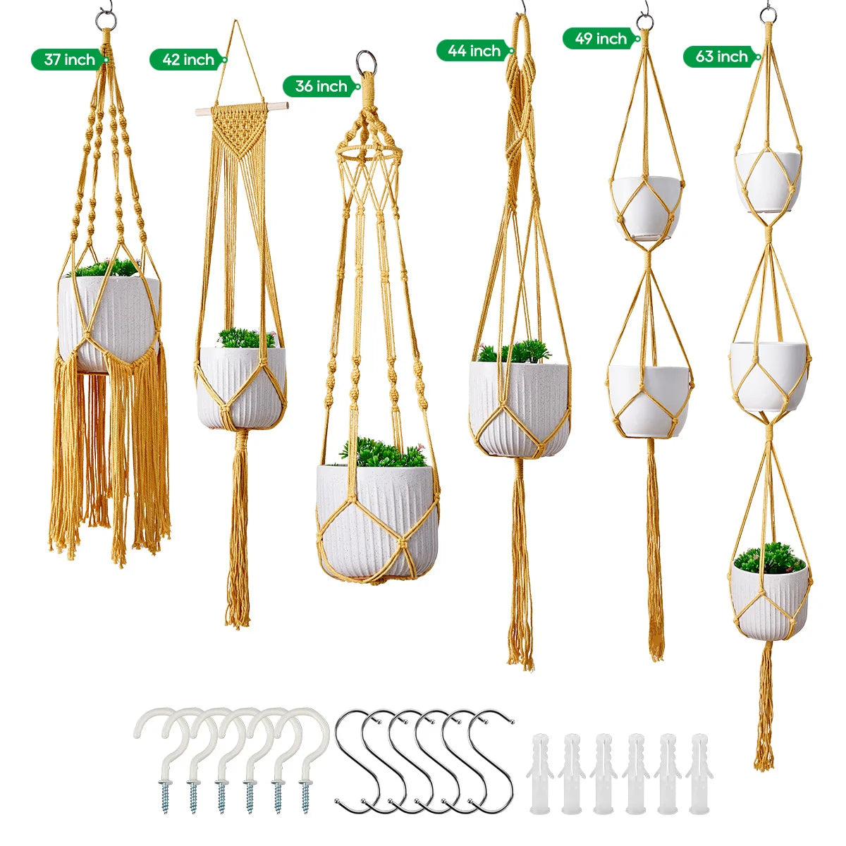 Macramé Plantenhanger Set Bohemian Stijl 6