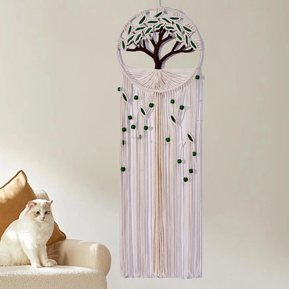 Macramé Wanddecoratie Levensboom Bohemian Stijl 0