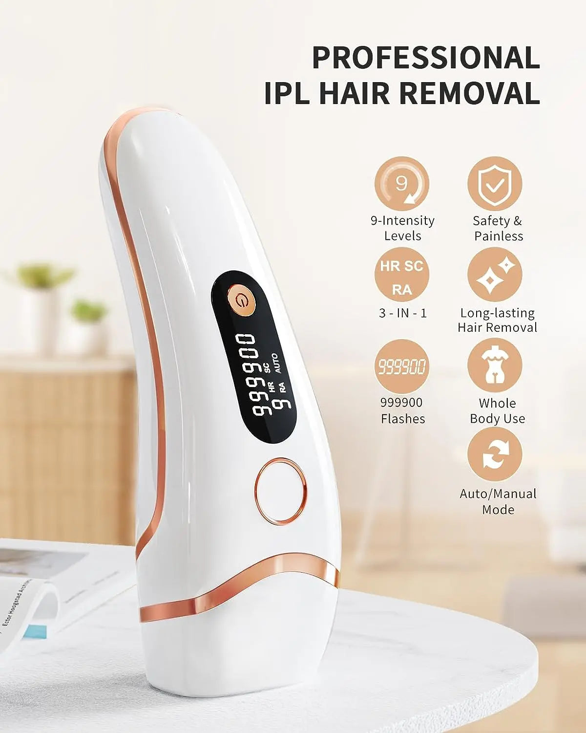 Mannen Haarverwijderingsapparaat IPL 999900 Flitsen met 9 Niveaus 1
