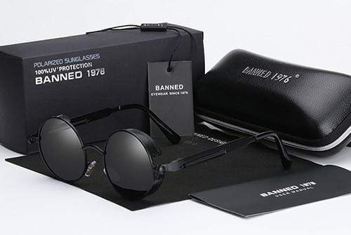 Mannen Ronde Zonnebril Retro Steampunk Stijl 1