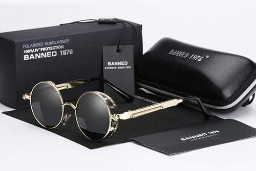 Mannen Zonnebril Retro Ronde Steampunk Stijl 3