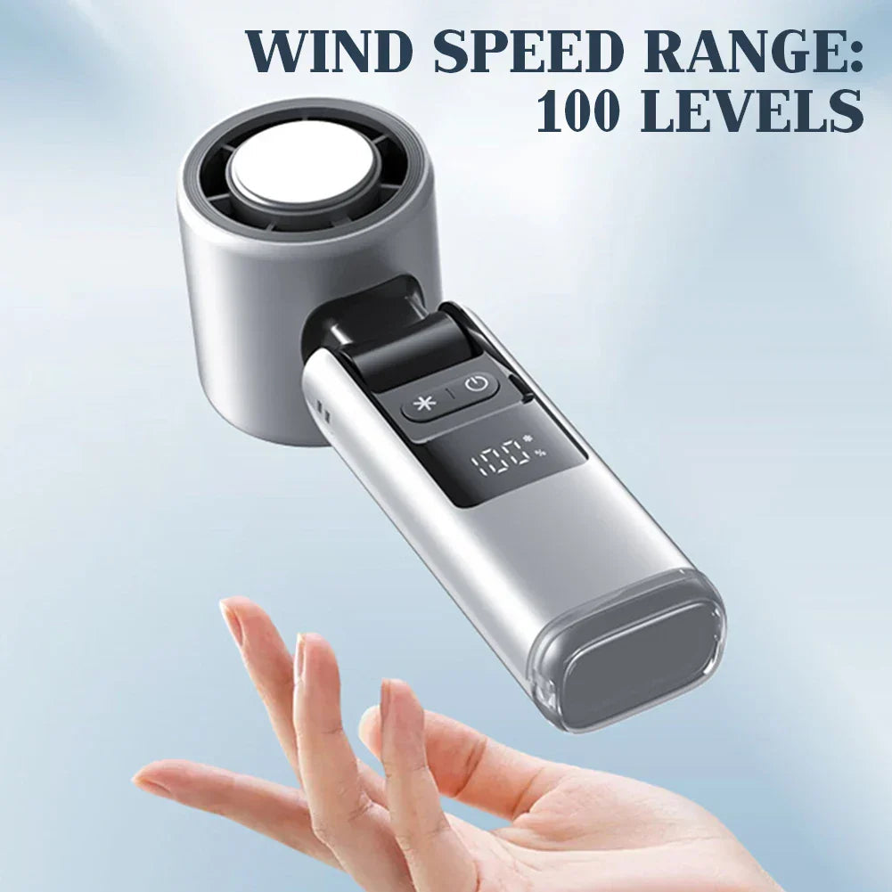 Mini Handventilator met Digitaal Display en 100 Windniveaus 1