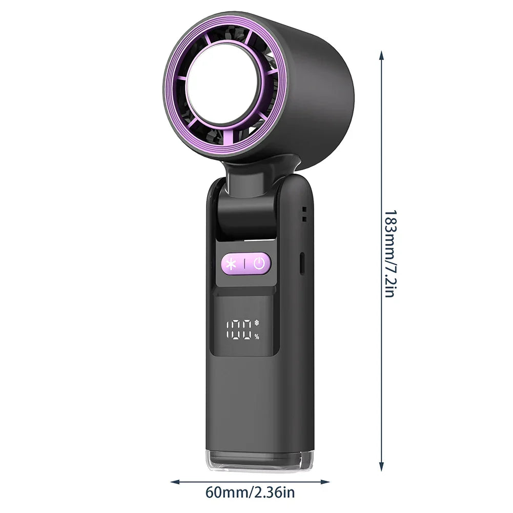 Mini Handventilator met Digitaal Display en 100 Windniveaus 4