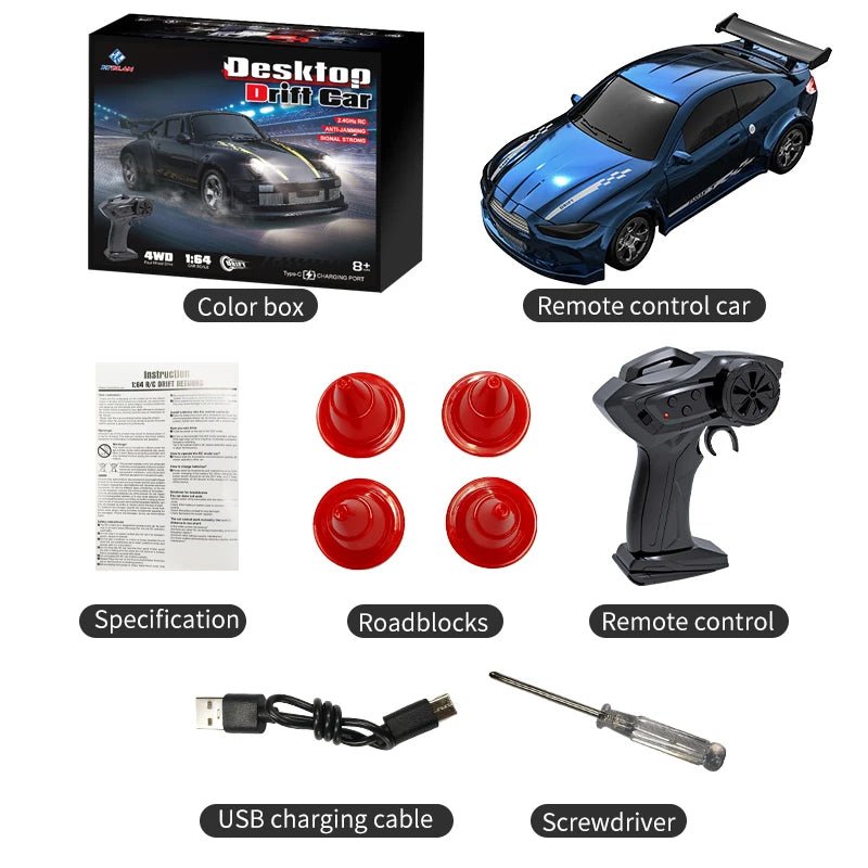 Miniatuur Driftauto met Afstandsbediening 1:64 8