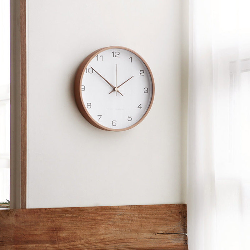 Minimalistische Wandklok Hout Stille Analoge Klok 4