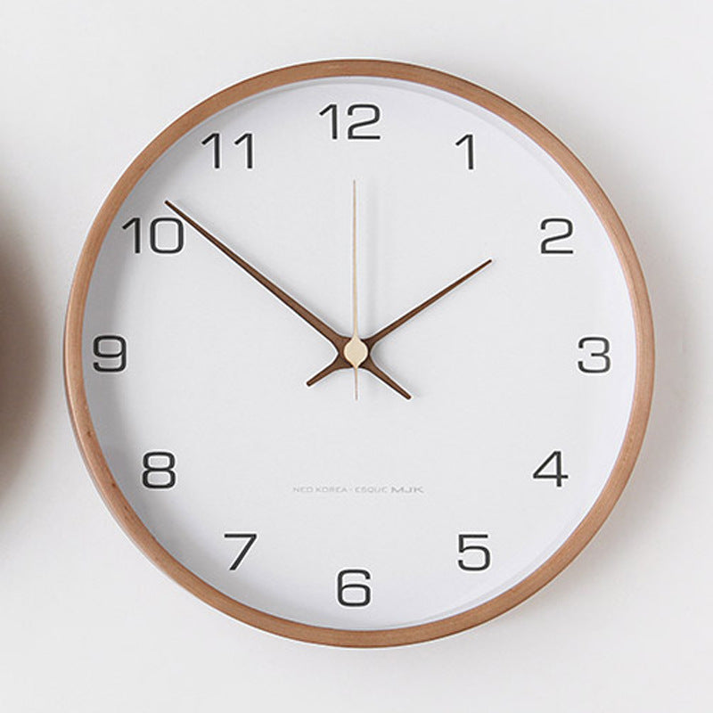 Minimalistische Wandklok Hout Stille Analoge Klok 9