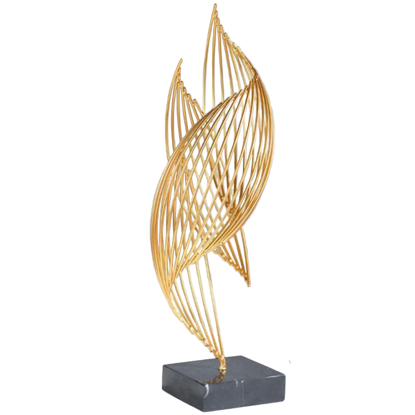 Moderne Abstracte Gouden Sculptuur Ornament