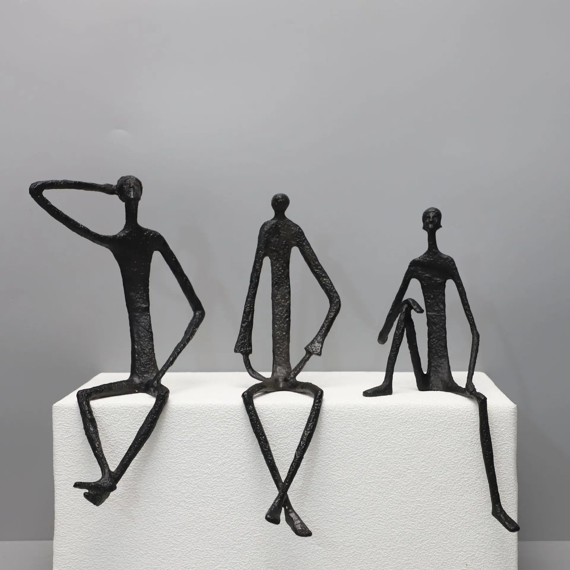 Moderne Abstracte Metalen Figuursculptuurset voor Thuisdecor 0