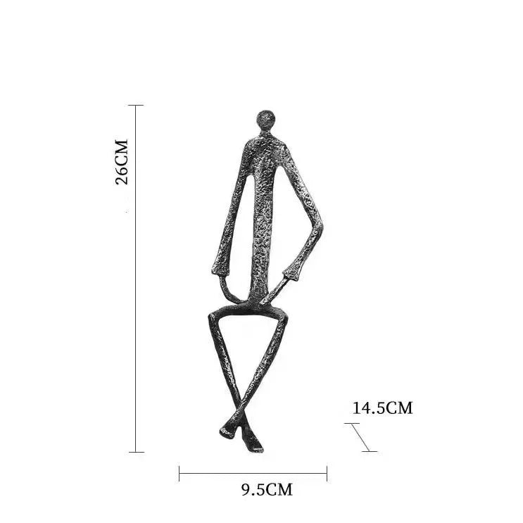 Moderne Abstracte Metalen Figuursculptuurset voor Thuisdecor 7