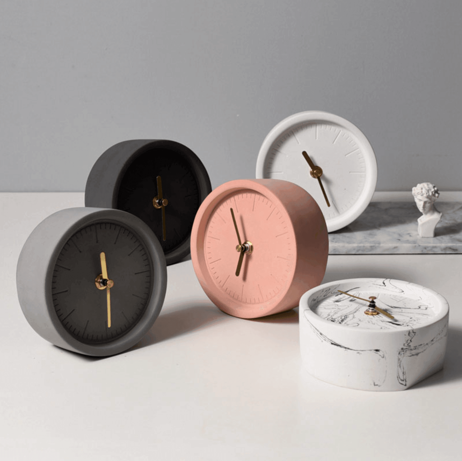 Moderne Bureauklok Nordic Cement 1