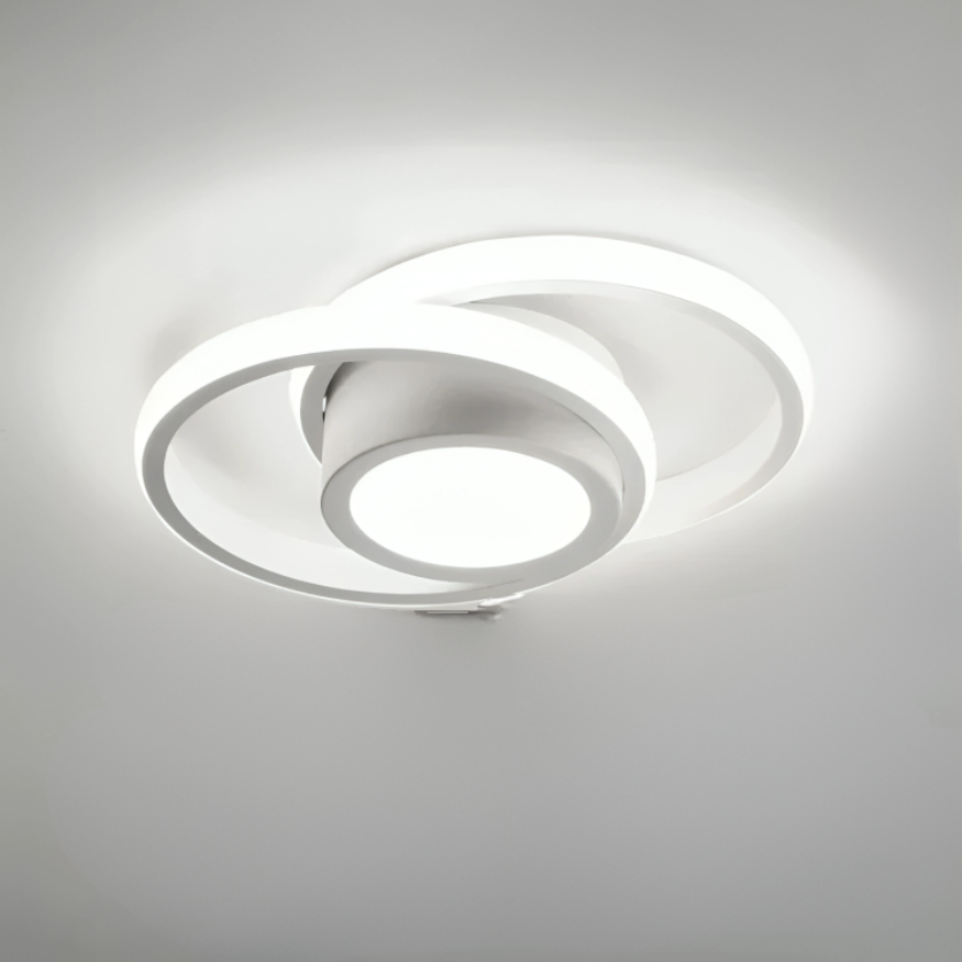 Moderne LED Plafondlamp met Creatief Ontwerp en 2 Ringen voor Woonkamer en Kantoor 0