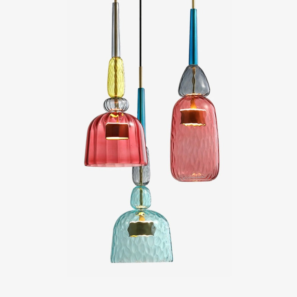Moderne Plafondlamp Sofia met Gekleurd Glas 1