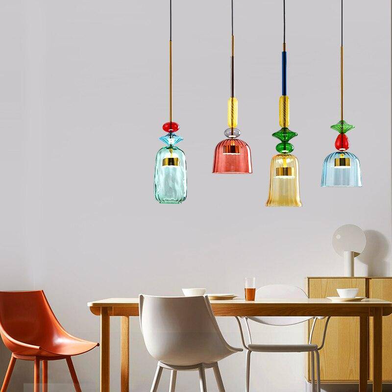 Moderne Plafondlamp Sofia met Gekleurd Glas 2