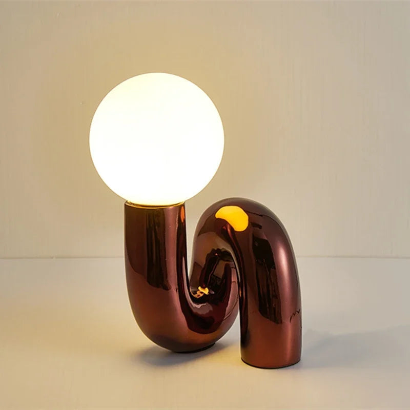 Moderne Tafellamp Glazen Bol Minimalistisch Design 0