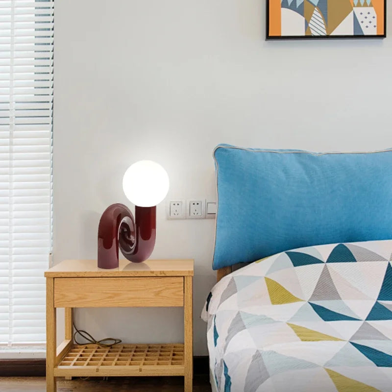 Moderne Tafellamp Glazen Bol Minimalistisch Design 1