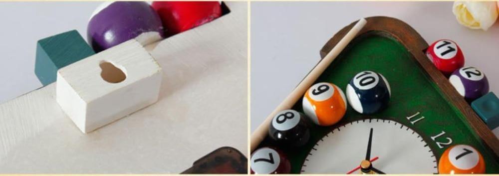 Moderne Wandklok Met 3D Poolballen Ontwerp Voor Biljartliefhebbers 1