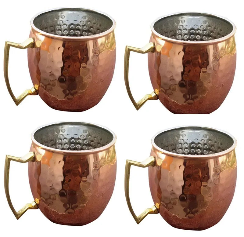 Mokken Set Voor Koude Dranken Gehamerd - Set Van 4 Mokken 3