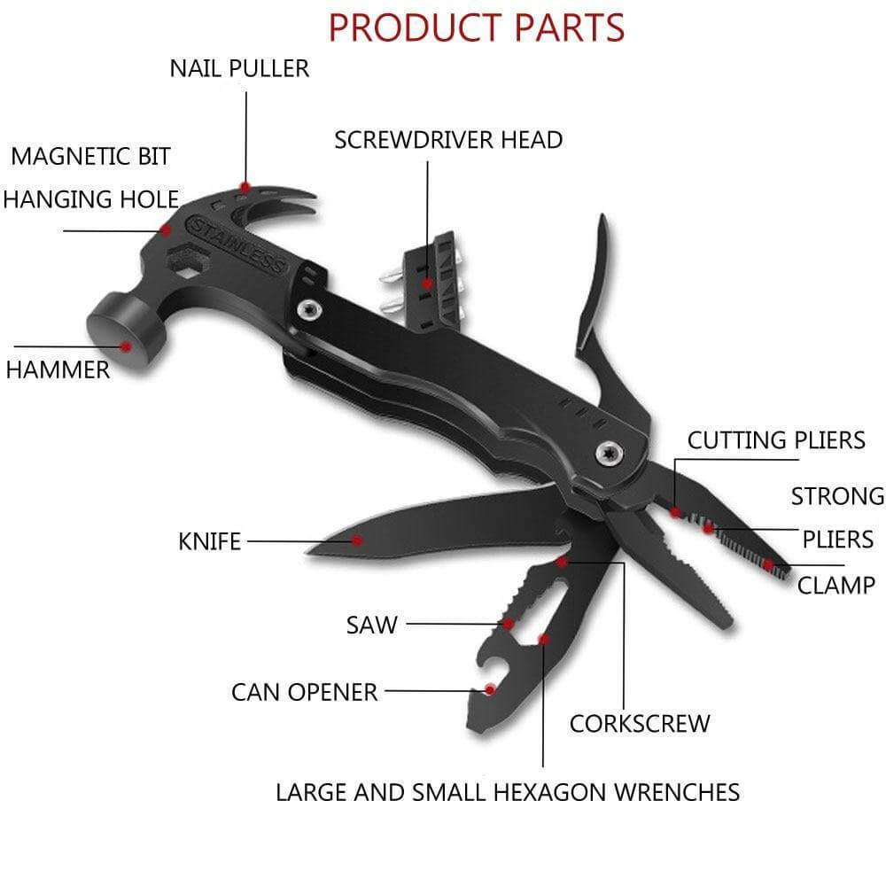 Multi-Tool voor Outdoor Avonturen - 14-in-1 Draagbaar Gereedschap 4