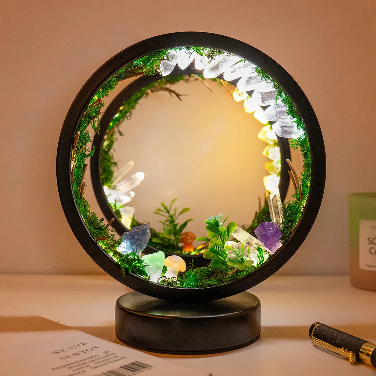 Nachtlampje Slaapkamer Modern Ontwerp met Natuurlijke Elementen 4