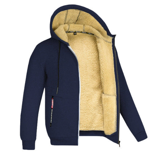 Heren Hoodie Zipper van Lamswol met Capuchon voor Casual en Sportieve Gelegenheden